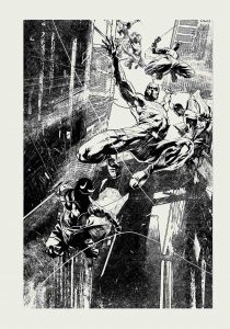 ROBERTO DE LA TORRE DAREDEVIL, NÚM. 508 Marvel Comics, EE. UU., 2010 Página interior Impresión digital Colección del artista.