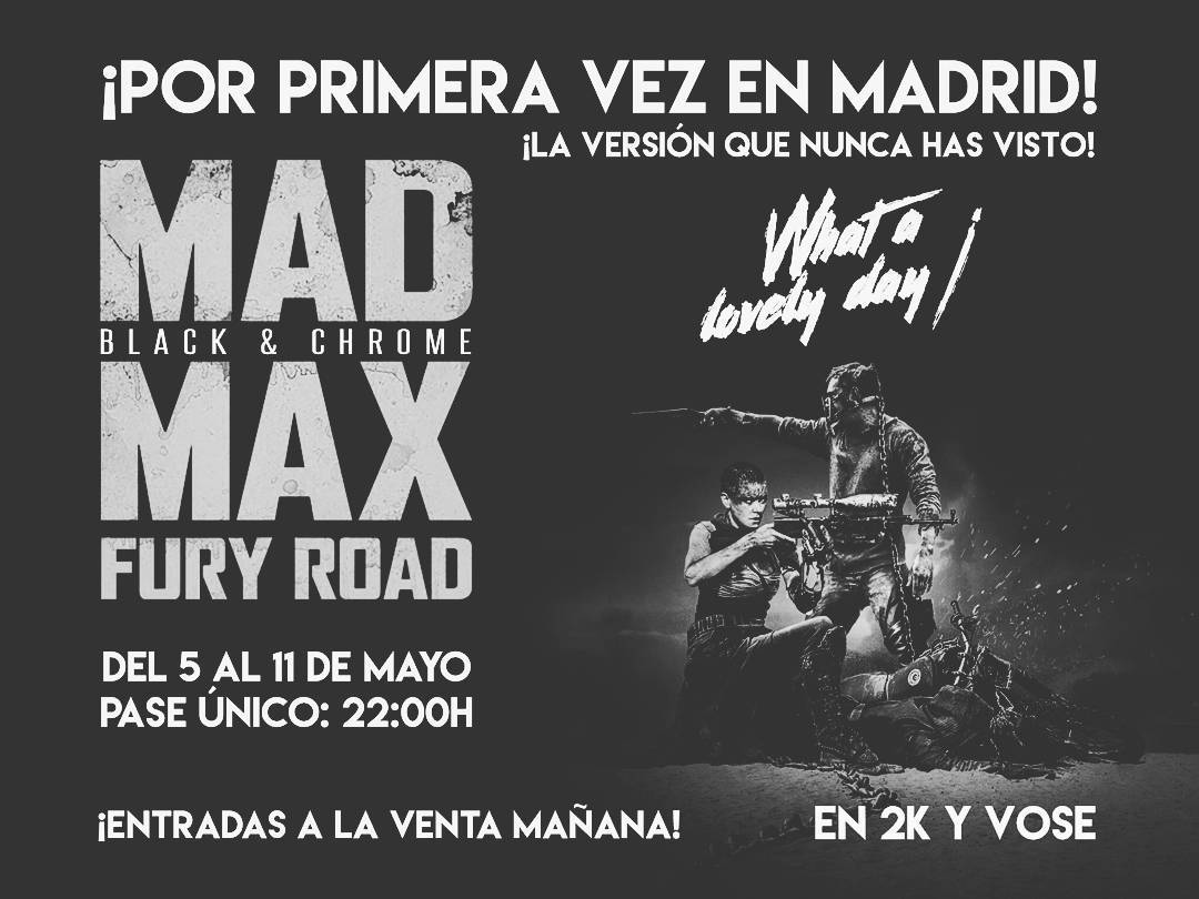 ‘Mad Max: Fury Road – Black & Chrome’ en Autocine Madrid RACE