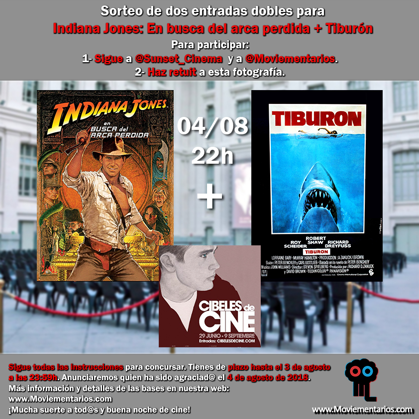 Sorteo de dos entradas dobles para ‘Indiana Jones: En busca del arca perdida’ y ‘Tiburón’