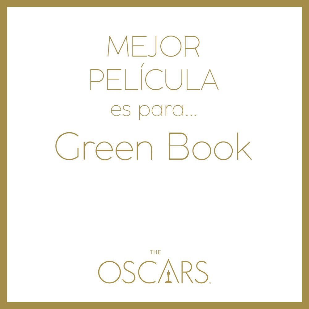 Palmarés Oscars 2019
