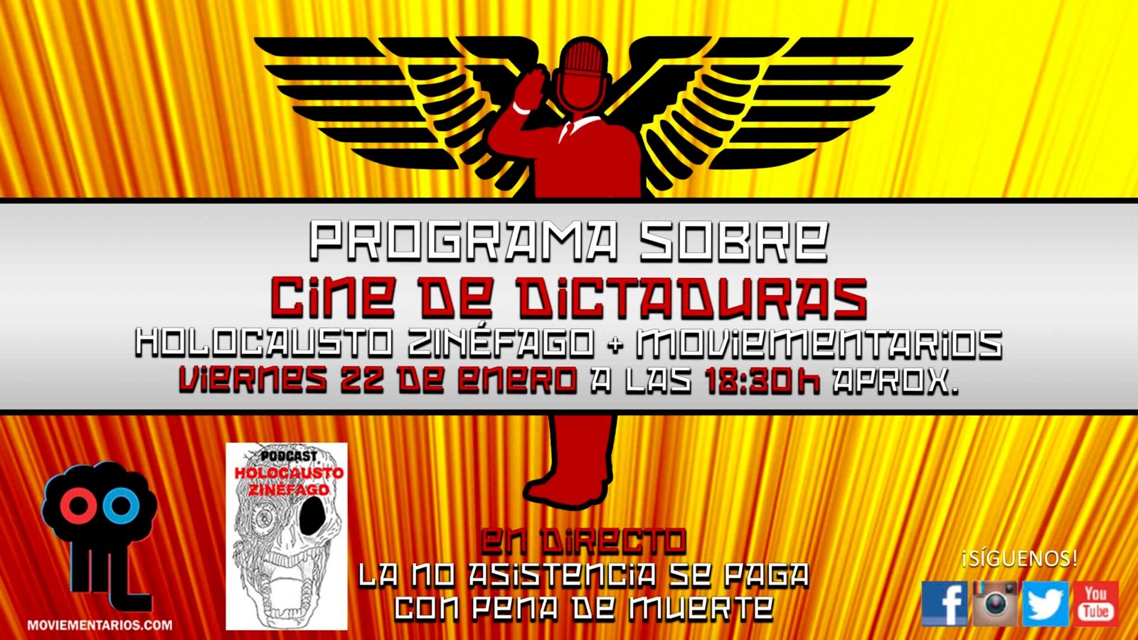 programa sobre dictaduras con holocausto zinéfago