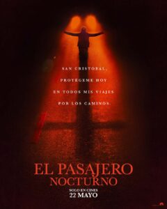El pasajero nocturno poster cruz en rojo
