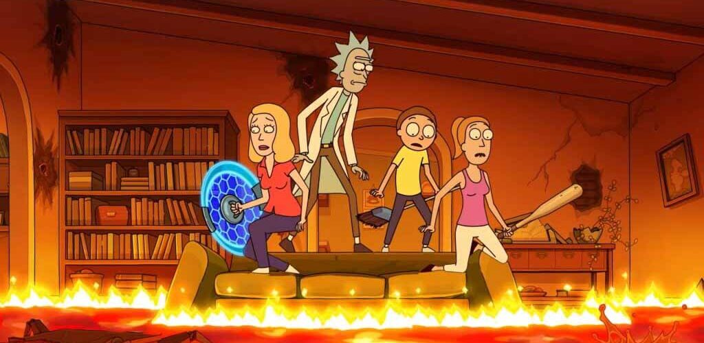 Rick y Morty 9 temporada fotograma con lava