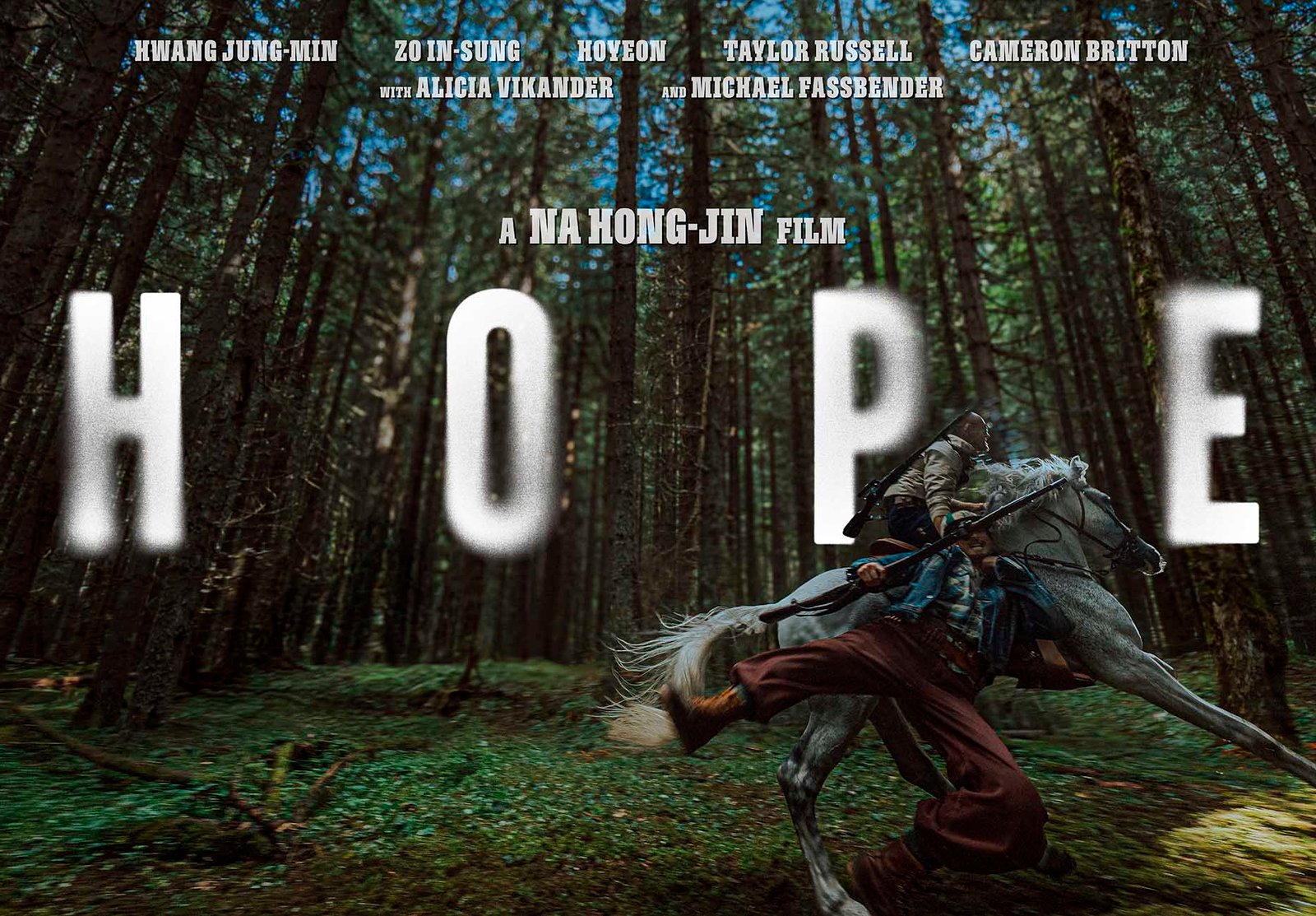 hope bosque y hombre a caballo